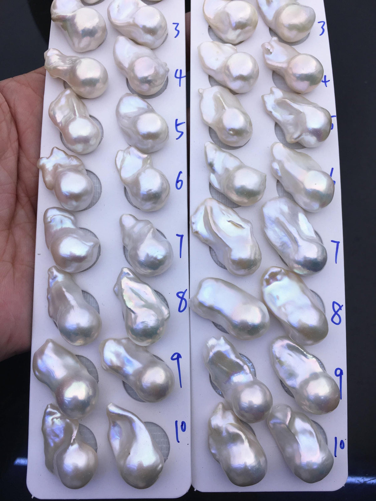 AAA 13-15x18-22mm White Flame ball Pearl Pairs - large Baroque freshwater pearl pairs,top half hole,FL15-3A-8-73