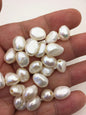 20pcs AA+ 10-11mm white nugget freshwater pearls,2.2mm large hole,cultured freshwater pearl bead string,20pcs,LM10-2A-19