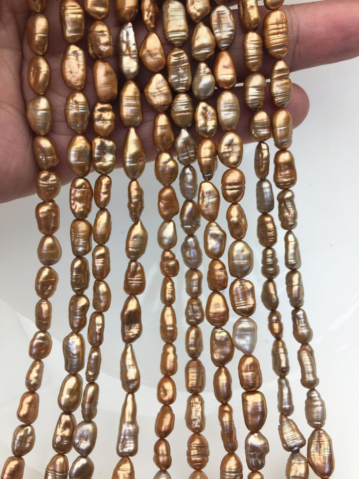AA 5-6mm red brown toothpick Biwa Pearl Necklace,Genuine Fresh Water Pearl,Wedding Necklace,Mothers Day,ZS-80-10-32