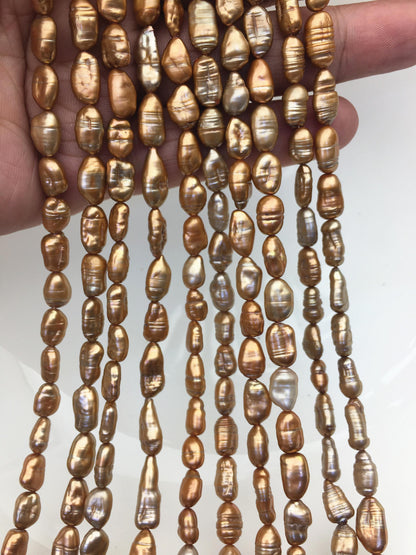 AA 5-6mm red brown toothpick Biwa Pearl Necklace,Genuine Fresh Water Pearl,Wedding Necklace,Mothers Day,ZS-80-10-32