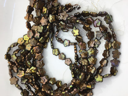 AA 10-12mm brown plum blossom Freshwater Pearl,ZS-119-22