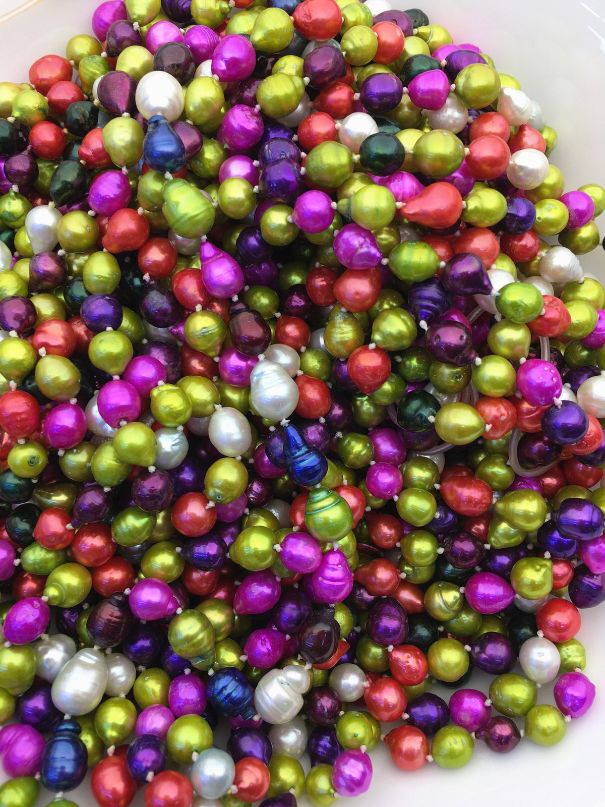 55'' AA+ 7-9mm misc color Tail Nuclear pearl Necklace,Wedding Necklace, Love, Mothers Day,Happiness,wholesale,NPN1-T4-5