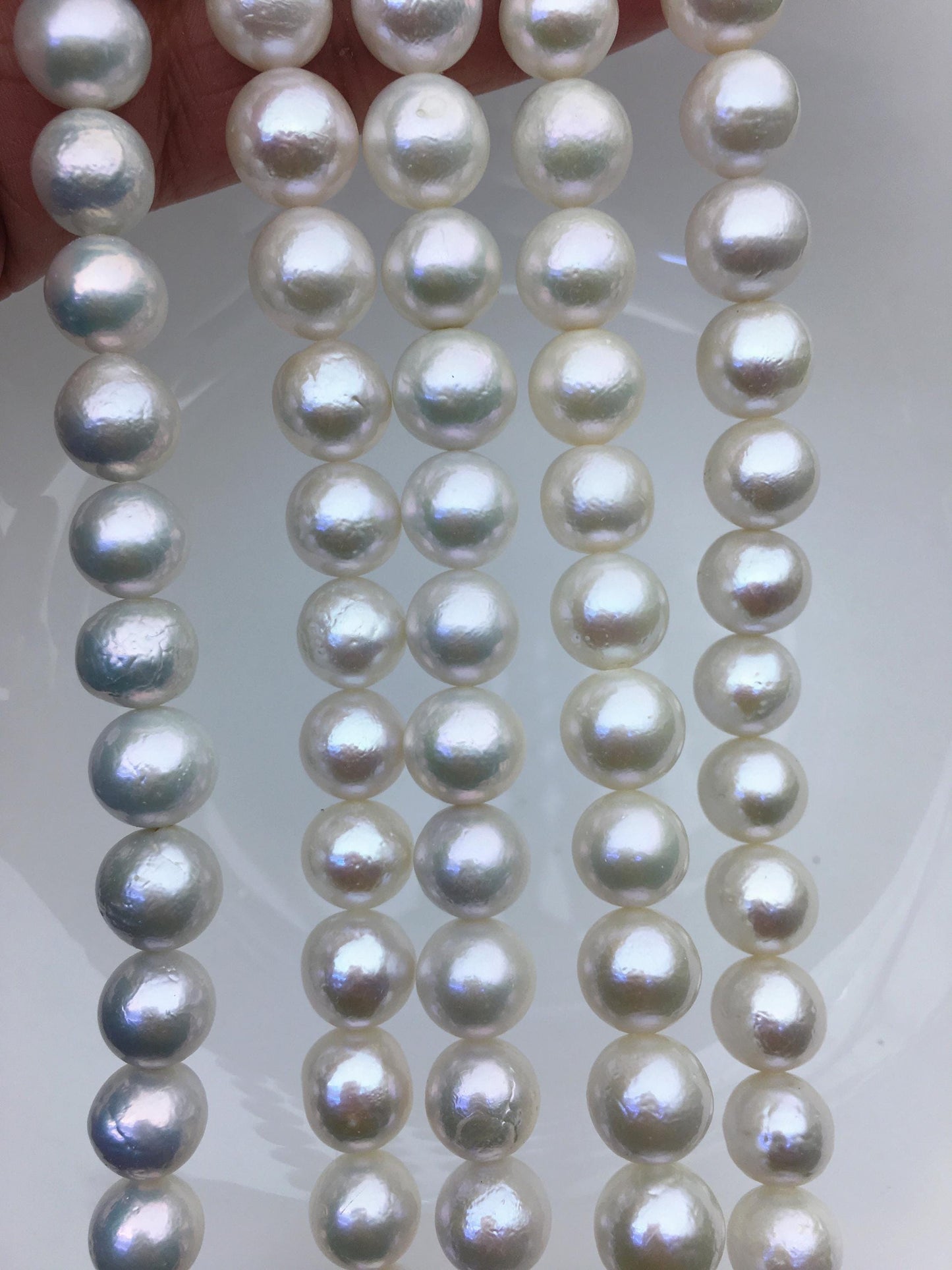 AA 10-12mm white round Edison Freshwater Pearl,ED10-2A-2-10