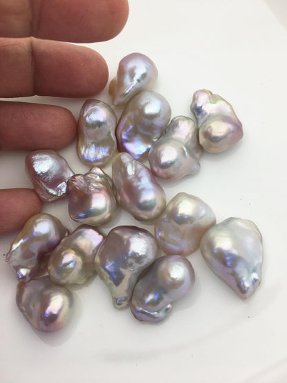 15pcs AAA 15-17mm Natural Purple Flame ball Pearl - top half hole,FL15-T4-45
