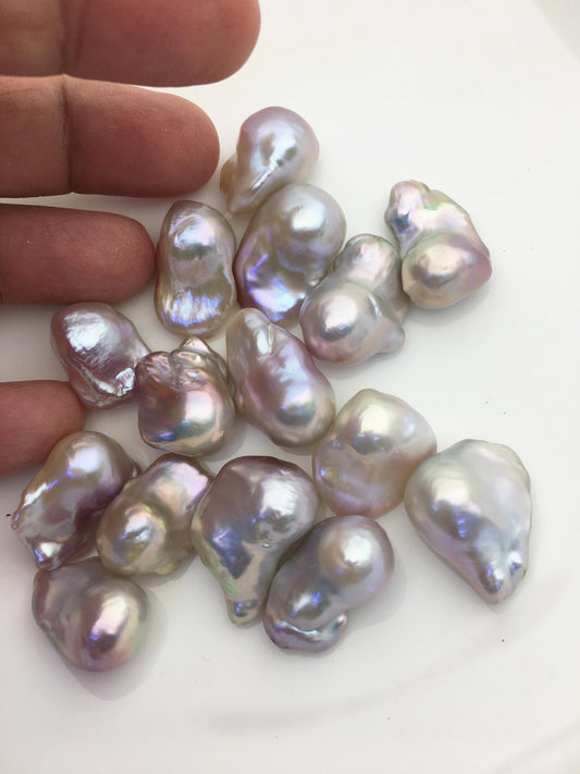 15pcs AAA 15-17mm Natural Purple Flame ball Pearl - top half hole,FL15-T4-45