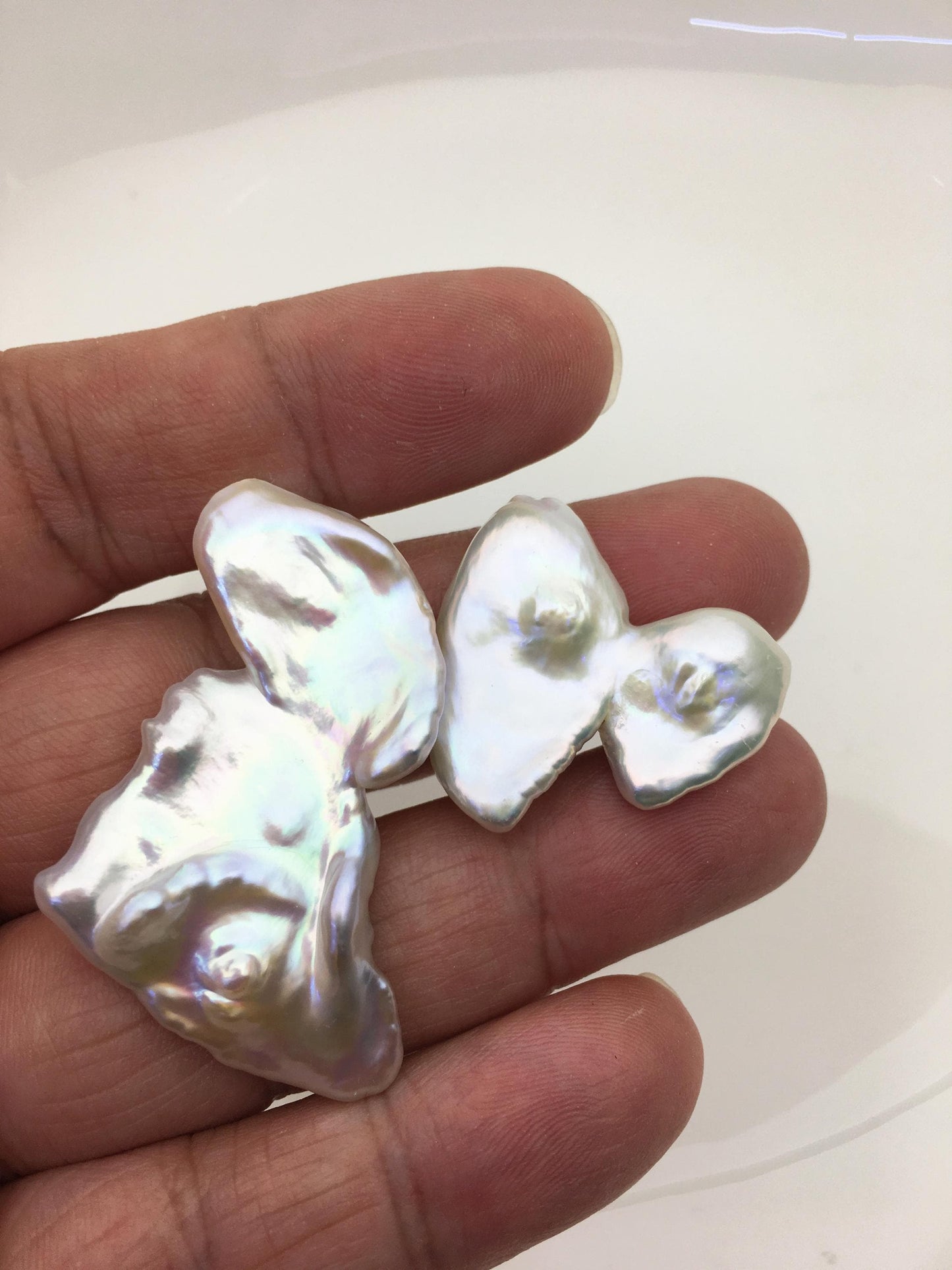 2pcs AAA 25-30mm baroque white Flame ball Pearl - no hole,FL15-T4-53