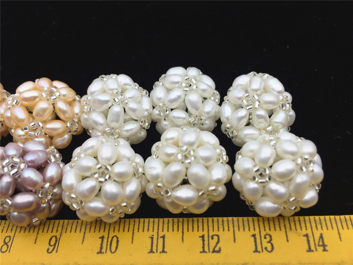 1pc 18mm pearl ball,Loose Handmade Pearl Balls,Freshwater Pearl Ball,Pearl white Pearl Ball,White Potato Bead Loose Freshwater Pearl,APL-003