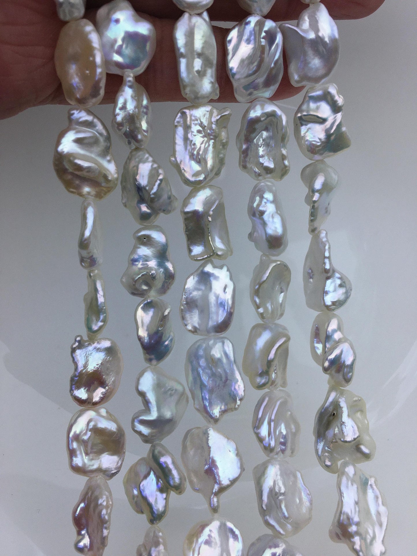 AA+ 11-13mm white long keshi Pearl Necklace,brown Pearl necklace,Genuine Fresh Water Pearl,Wedding Necklace,ZS-200-101