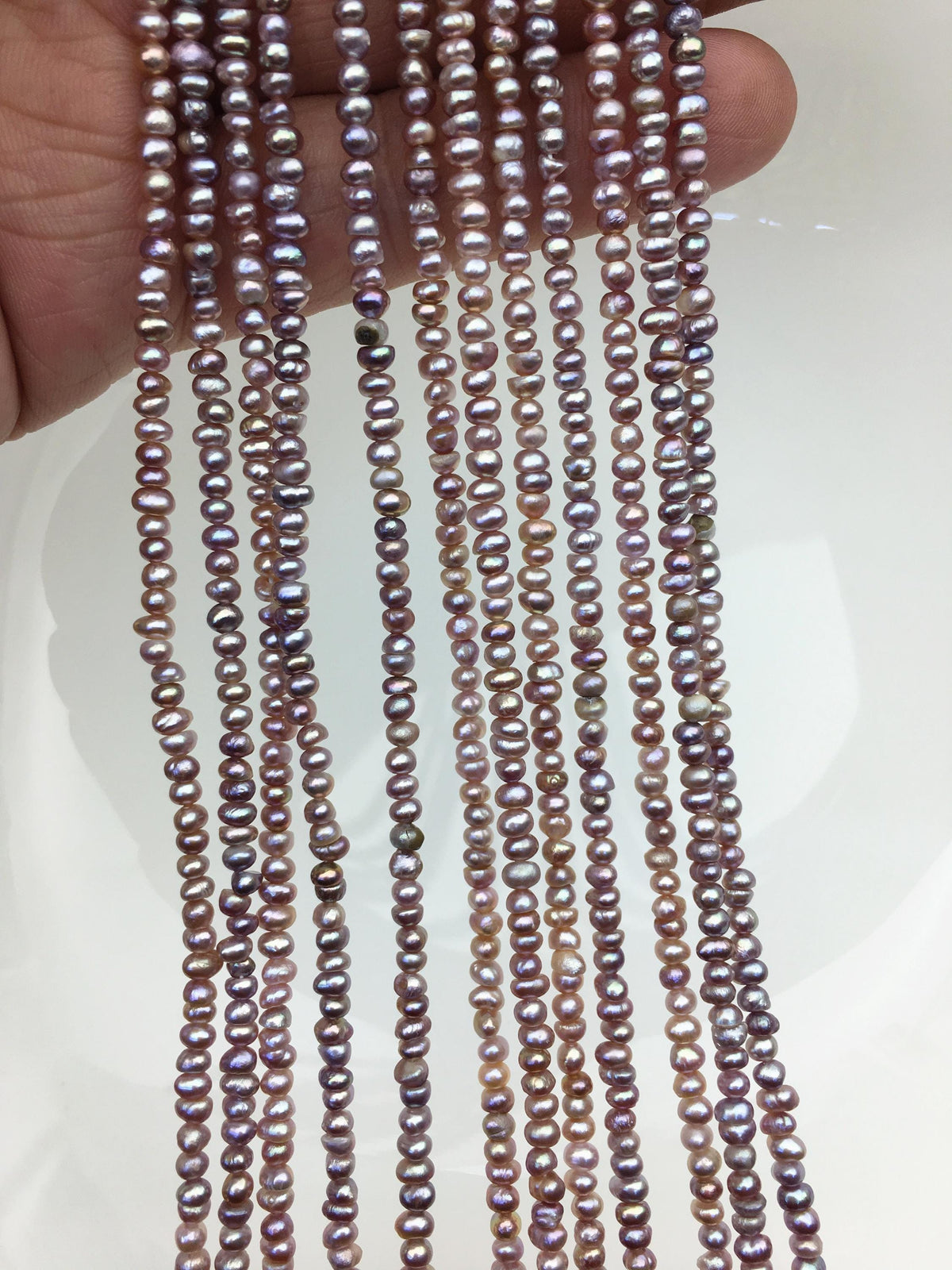 AA 3-3.5mm purple tiny button potato freshwater pearls,Rondelle pearl Beads,loose strands,SM3-2A-5
