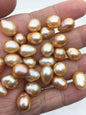 9pcs AAA/AA+ 10-11mm orange long rice Edison Freshwater Pearl,no hole,ED10-3A-2-34