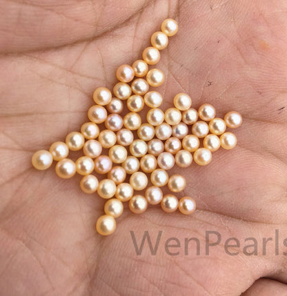 AAA 2.7-3.0mm pink round seed freshwater pearls,half hole,tiny pearl supply,good quality,no hole,through hole,RP2-3A-5