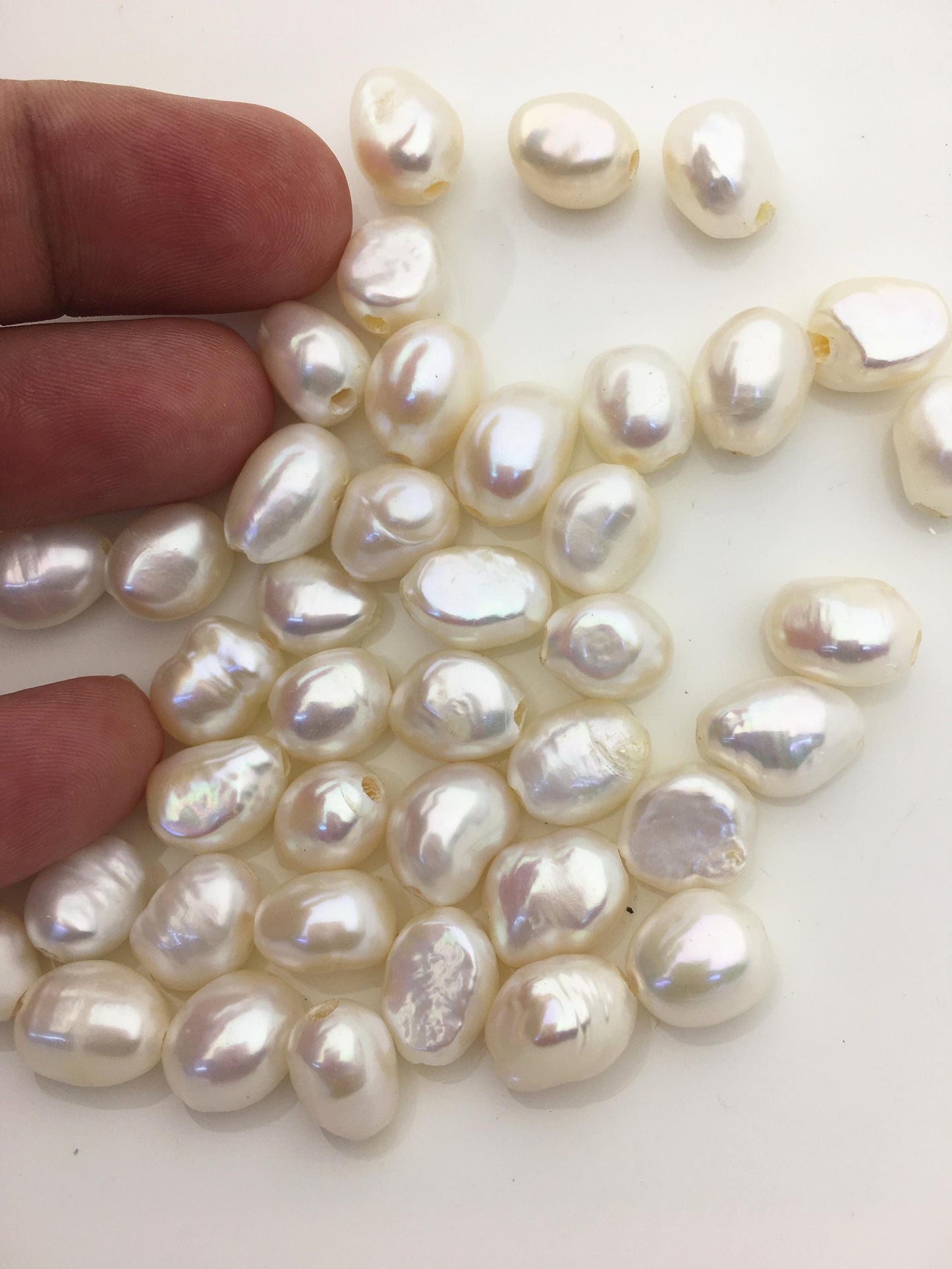 20pcs AA+ 10-11mm white nugget freshwater pearls,2.2mm large hole,cultured freshwater pearl bead string,20pcs,LM10-2A-19
