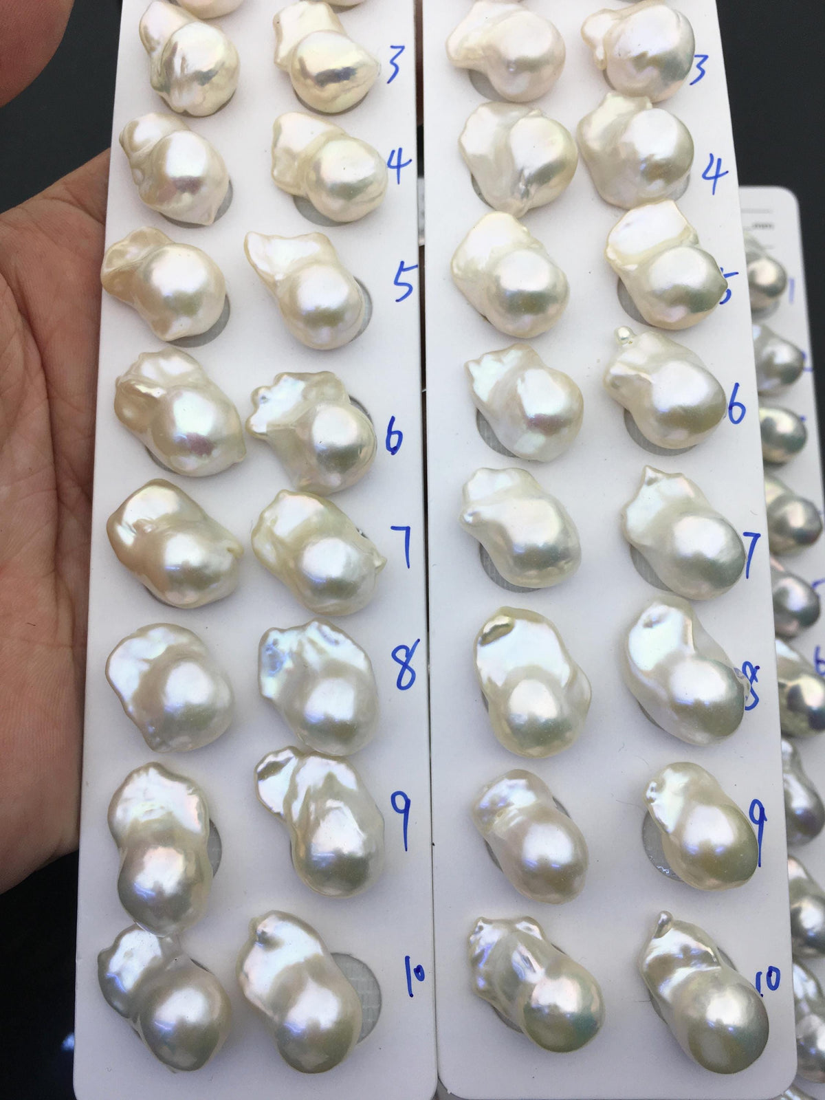 AAA 13-15x18-22mm White Flame ball Pearl Pairs - large Baroque freshwater pearl pairs,top half hole,FL15-3A-8-79