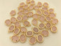 5pcs 9.5x17mm Pink Opal Ellipse Shaped faceted Pendant,Brass plated 14k gold,glass connector loop gold tone,ACC-GL-005