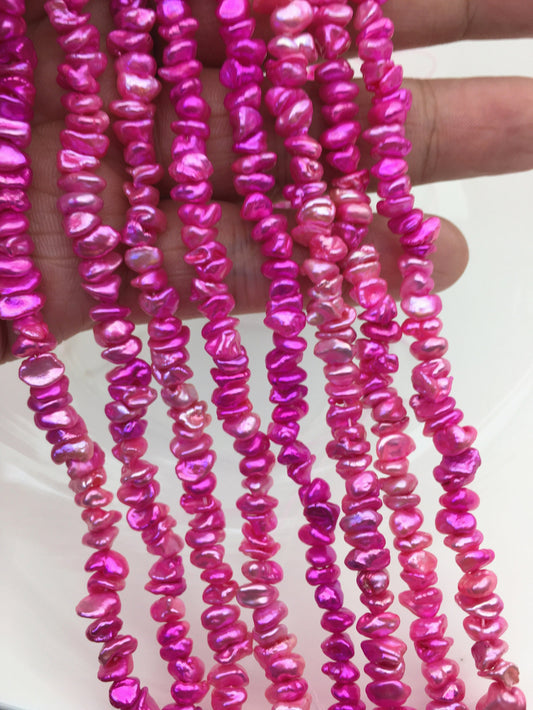 AA+ 5-6mm red Keshi pearls,Center drilled,ZS-128-37