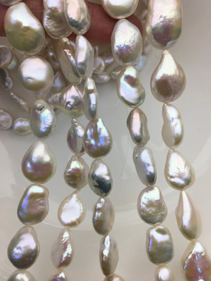 AAA 11.5-14mm White Drop Coin freshwater pearls,diy bead,flat round pearl bead,COIN12-3A-3-10