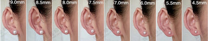 AAA 8-9mm White Round Fresh Water pearl stud earrings,Bridal Earrings-Wedding Jewelry-Bridal jewelry-Birthday gift,SE3-T2