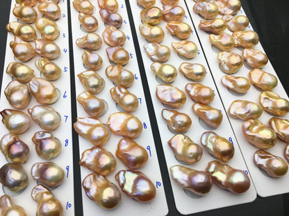 1 pair AAA 13-15mm Natural pink peach Rainbow Flame ball Pearl Pairs - large Baroque freshwater pearl pairs,Fire Ball Pearl,FL15-3A-8-21