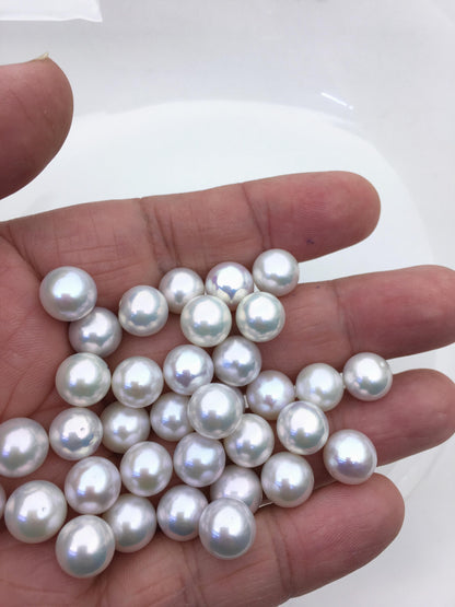 15pcs AAA+ 9-10mm white round freshwater pearls,no hole,RP9-T4