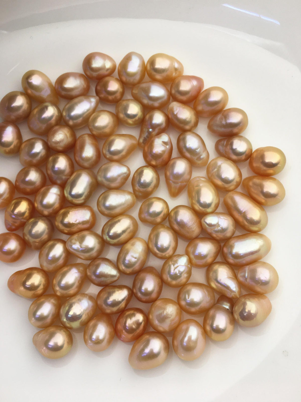 9pcs AAA/AA+ 10-11mm orange long rice Edison Freshwater Pearl,no hole,ED10-3A-2-34