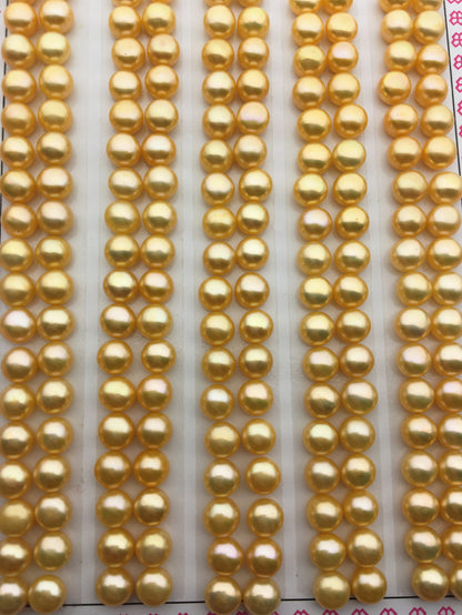 10 pairs AAA 4.5-5mm Seed Yellow Golden button round pearls pairs,loose pearls,BTN4-4A-2