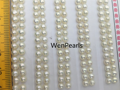 AAA 3.5-4mm Seed Button freshwater Pearls,3A,white color pearl stud earrings pearl,real pearl earring material,half drilled,BTN3-4A-1-2