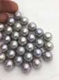 5pcs AAA 13-14mm Gray round edison freshwater pearl,half hole,RP13-T5