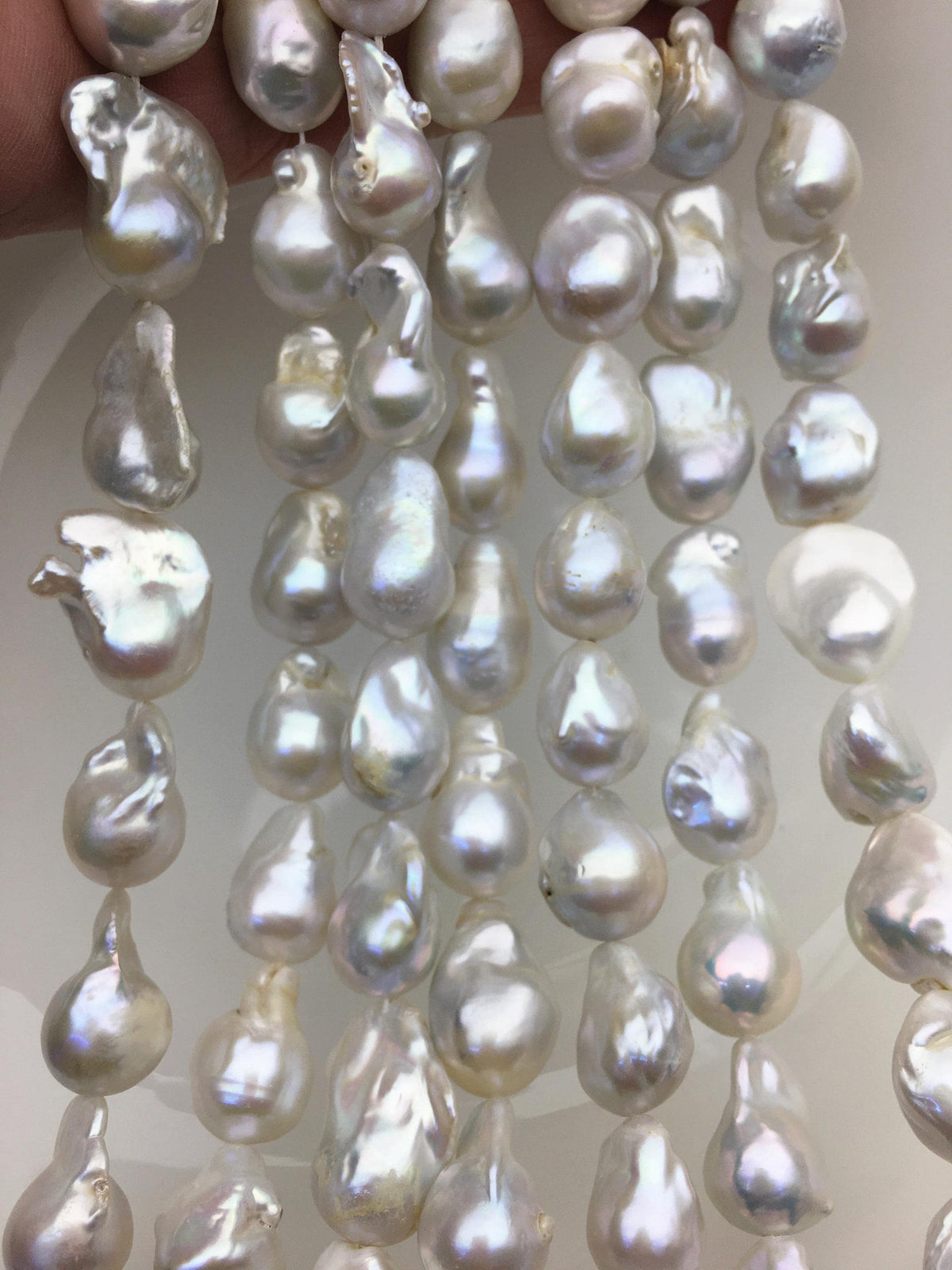 15.5'' A+ 12-14mm white flame ball pearl,FL15-2A-5-20