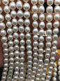 AAA 6.3-7.3mm*7.5-8.5mm white oval freshwater pearls,LR7-3A-73