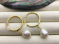 Big Hoop 11mm White nugget pearl stud earrings,wedding pearl earrings,SE3-131-49