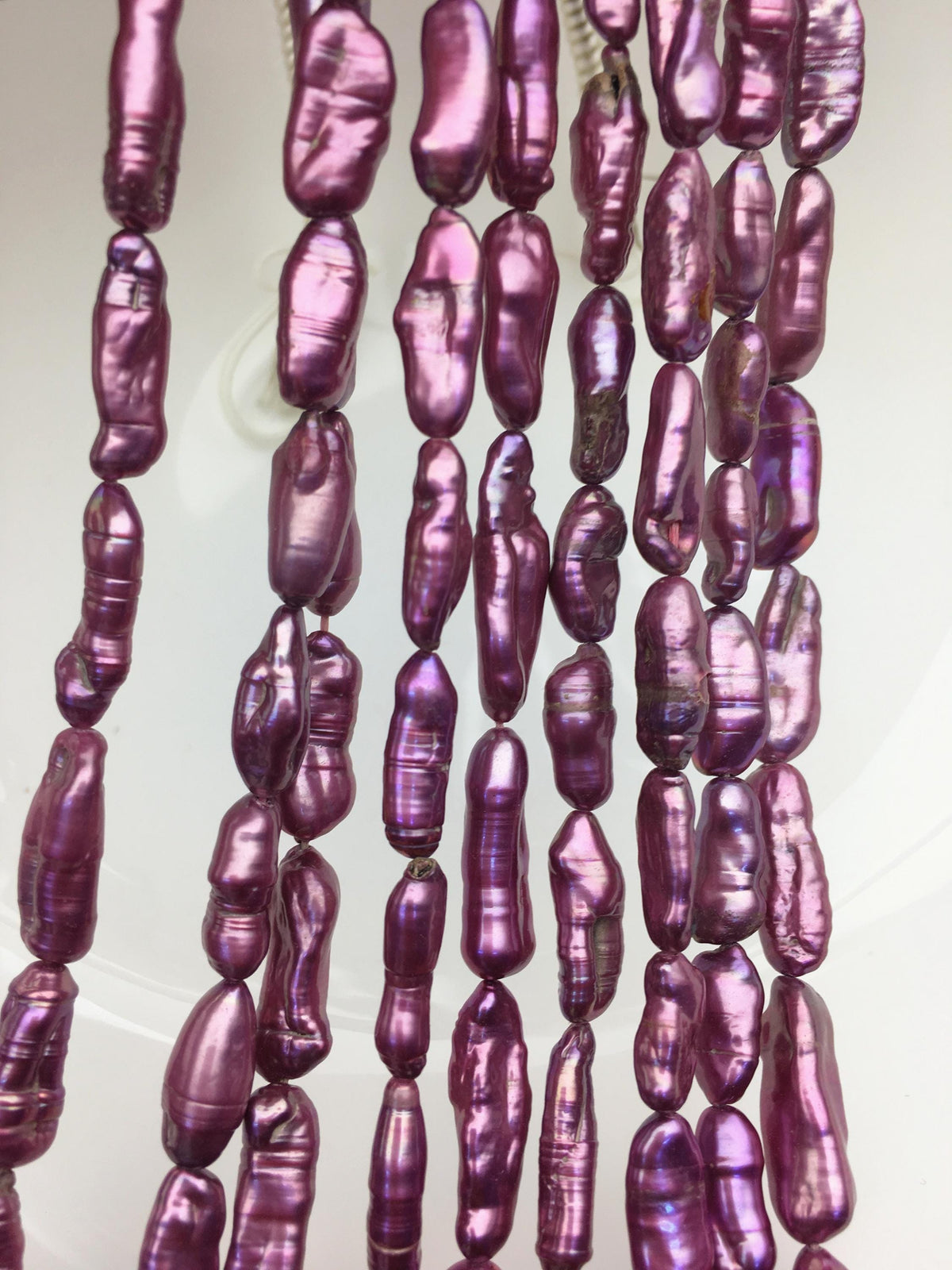 AA 6-8mm purple red Biwa Pearl Necklace,Genuine Fresh Water Pearl,Wedding Necklace,Mothers Day,ZS-80-10-54