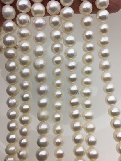AA 7.4-8.3mm white near round freshwater pearls,large hole,loose pearl beads material ,gift for her necklace,Cultured pearl,RP8-2AY-BDc-3