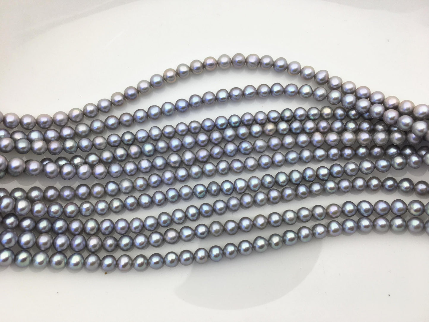 AAA 5-5.5mm gray near round freshwater pearls,RP5-3A-20