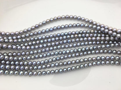 AAA 5-5.5mm gray near round freshwater pearls,RP5-3A-20