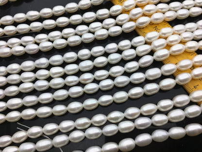 AAA 7.4-8.2x10-11mm white long rice freshwater pearls,LR8-3A-86