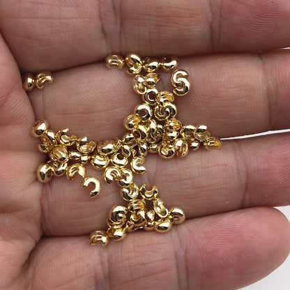 50pcs 3mm Yellow/Silver Gold Plated Moon Open Mouth Neckalce End,high quality 18k solid gold plated,AAL-003-17