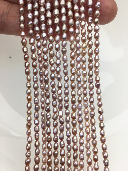 AA+ 3-3.5mm*4-5mm purple rice pearls,oval loose pearl beads,diy pearl,genuine pearl,Cultured pearl,diy pearl beads,LR3-T6