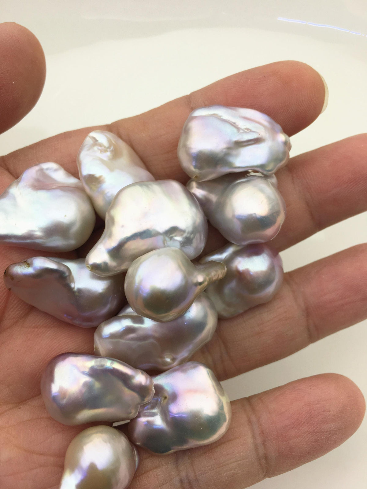 15pcs AAA 15-17mm Natural Purple Flame ball Pearl - top half hole,FL15-T4-45