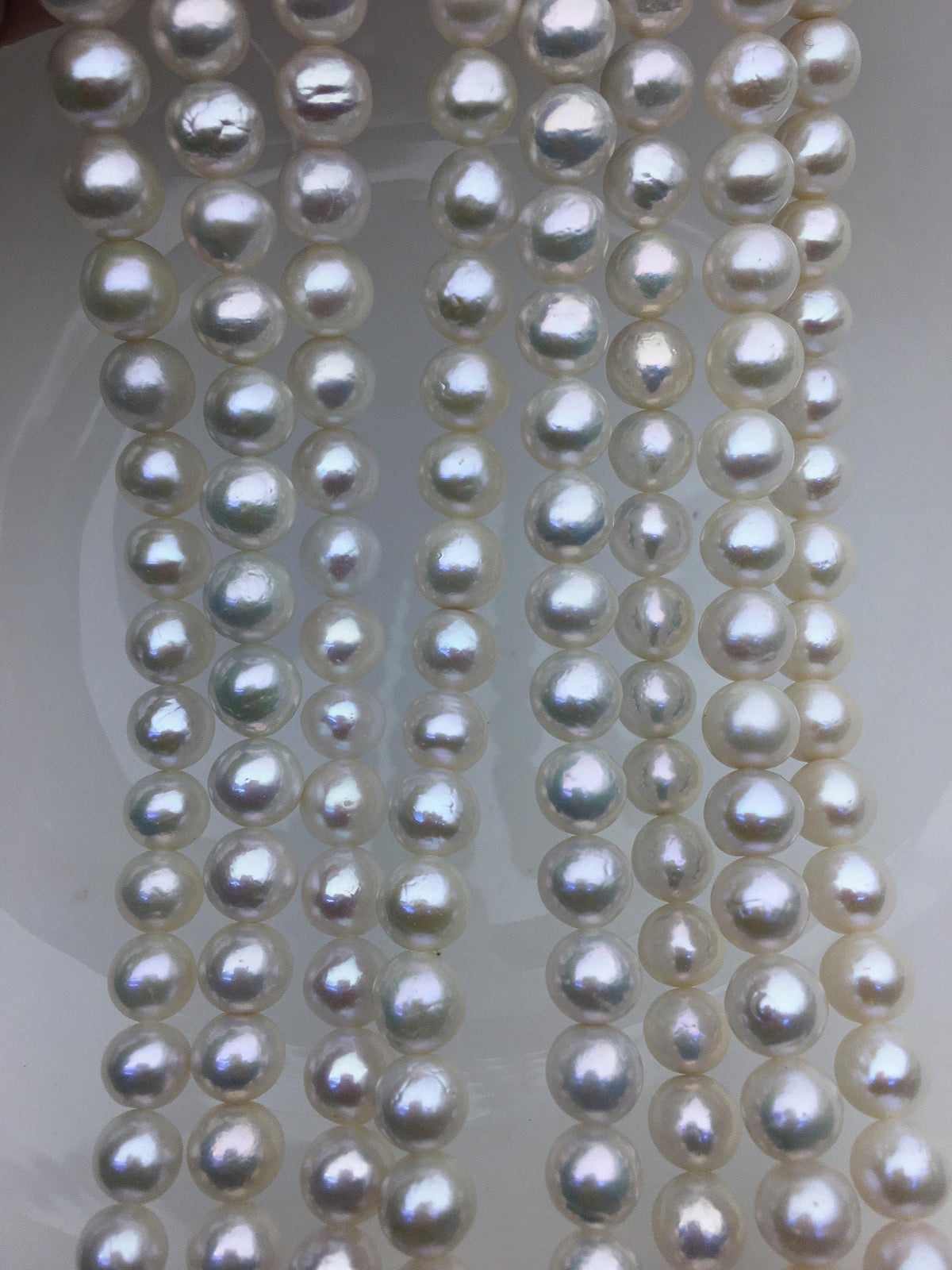 AA+ 8-10mm white baroque near round Edison Freshwater Pearl,ED10-2A-2-51