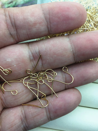 10 pairs 10x19mm Yellow Gold Plated Earrings, AAL-T4