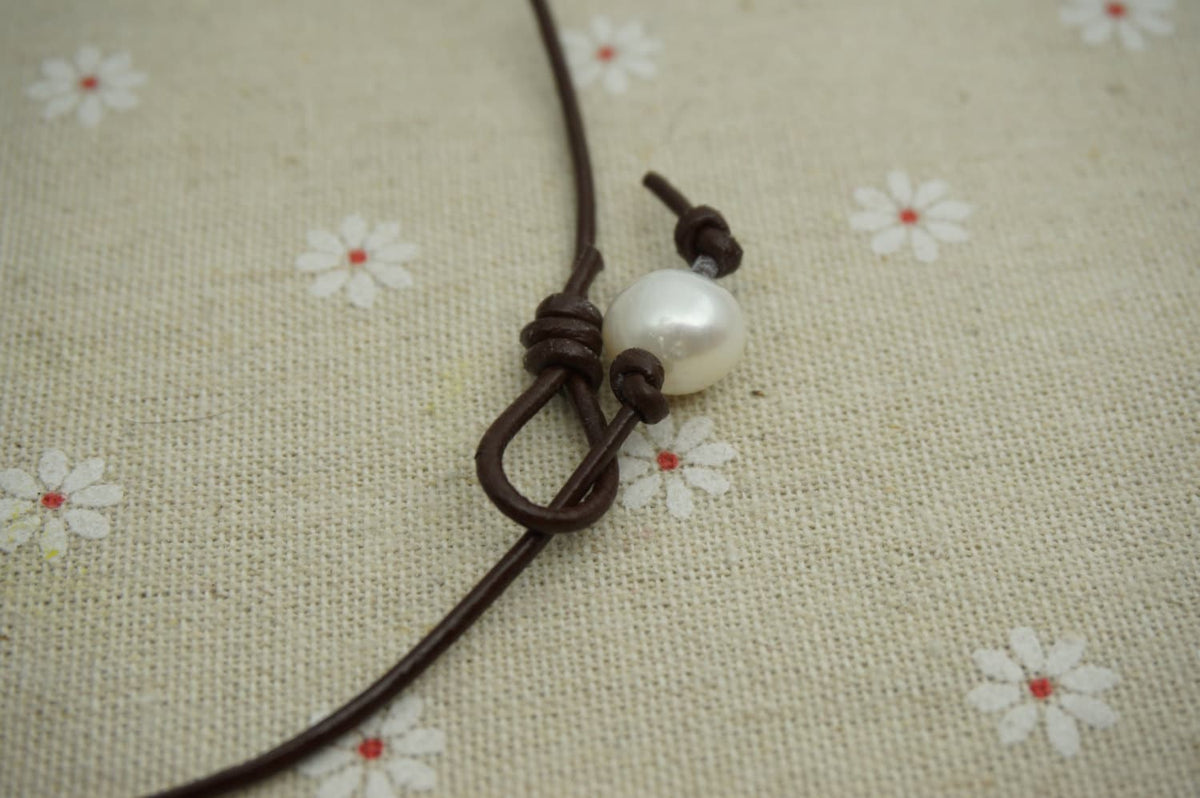 AAA Flameball pearl and leather necklace,Baroque Freshwater Pearl Drop Necklace,Flaming ball pearl necklace,wholesale,Le1-029