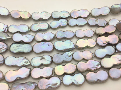AAA 10-11mm gray rainbow gourd baroque pearl around 20 pcs,Grade White Baroque Gourd,DIY,high luster,ZS-114-16