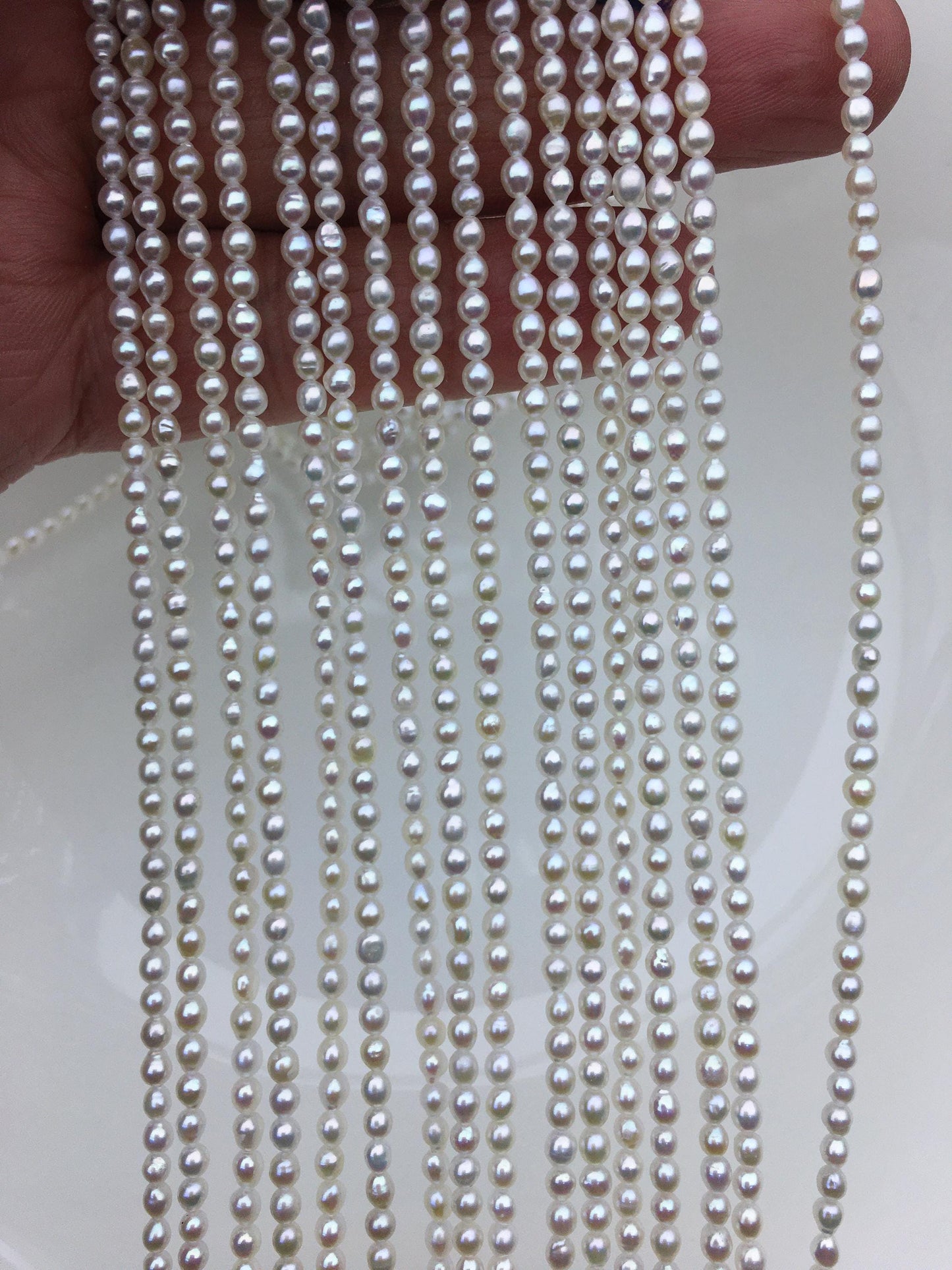 high luster!AAA 2.5-3x3-4mm white oval rice pearls,oval loose pearl beads,diy pearl,genuine pearl,Cultured pearl,diy pearl beads,LR2-3A-24