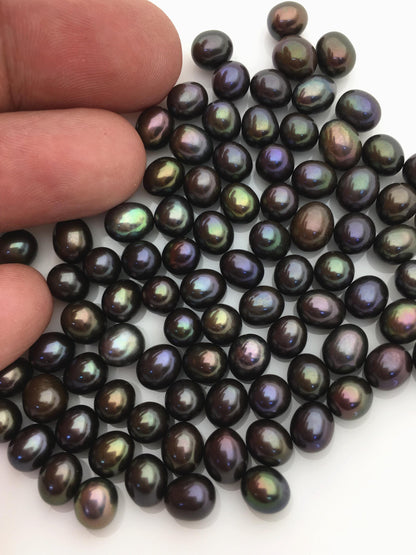 30pcs AAA 6-7mm black brown freshwater pearl,no hole,LR6-T6