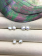 2 pairs AAA 6-7mm White keshi pearls Pair,for make stud earrings,half hole,loose pearl beads,very high luster,ZS-127-62-1