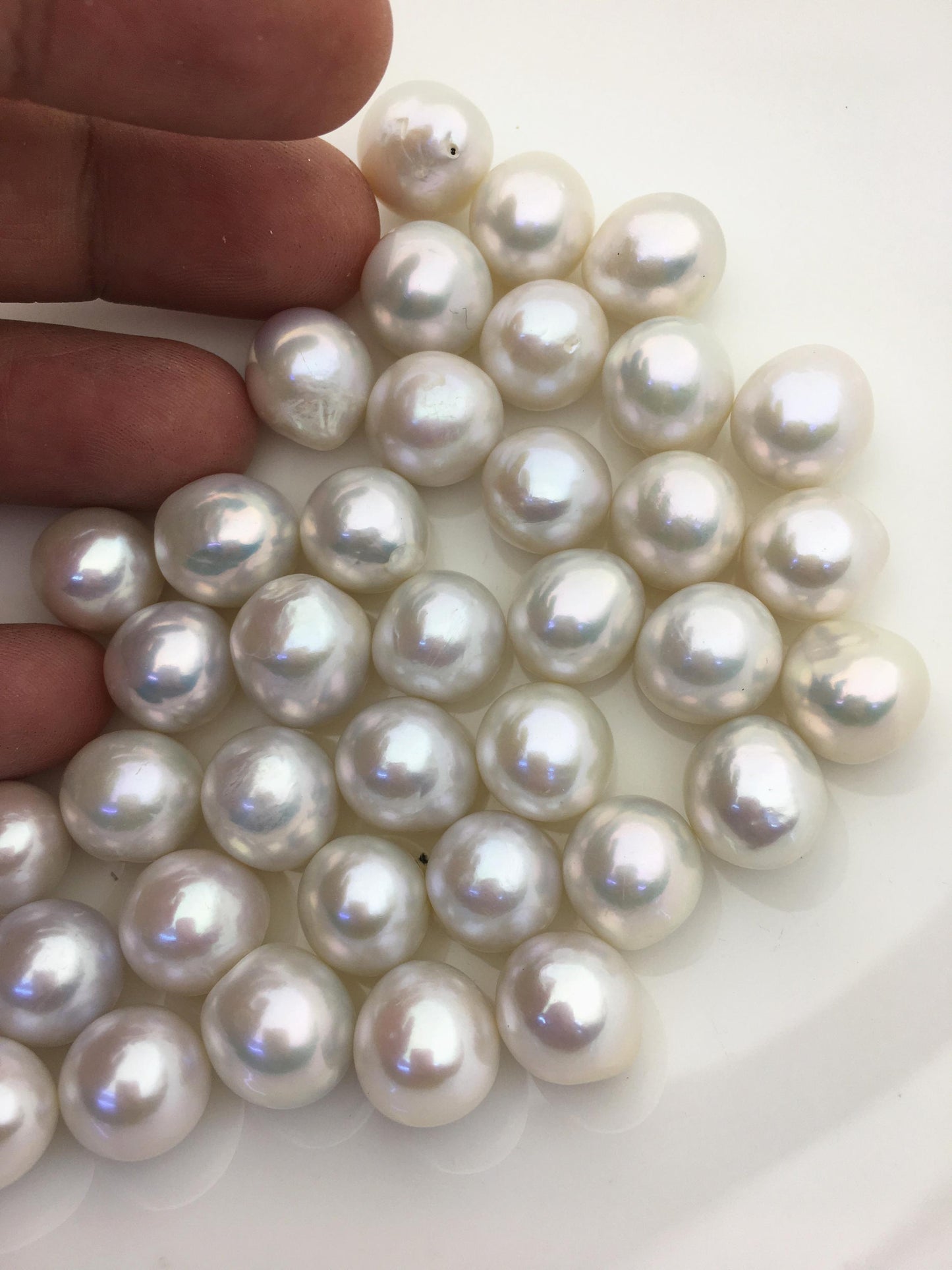 10pcs AAA 12-13mm BIG white rice freshwater pearls,no hole,LR12-3A-4