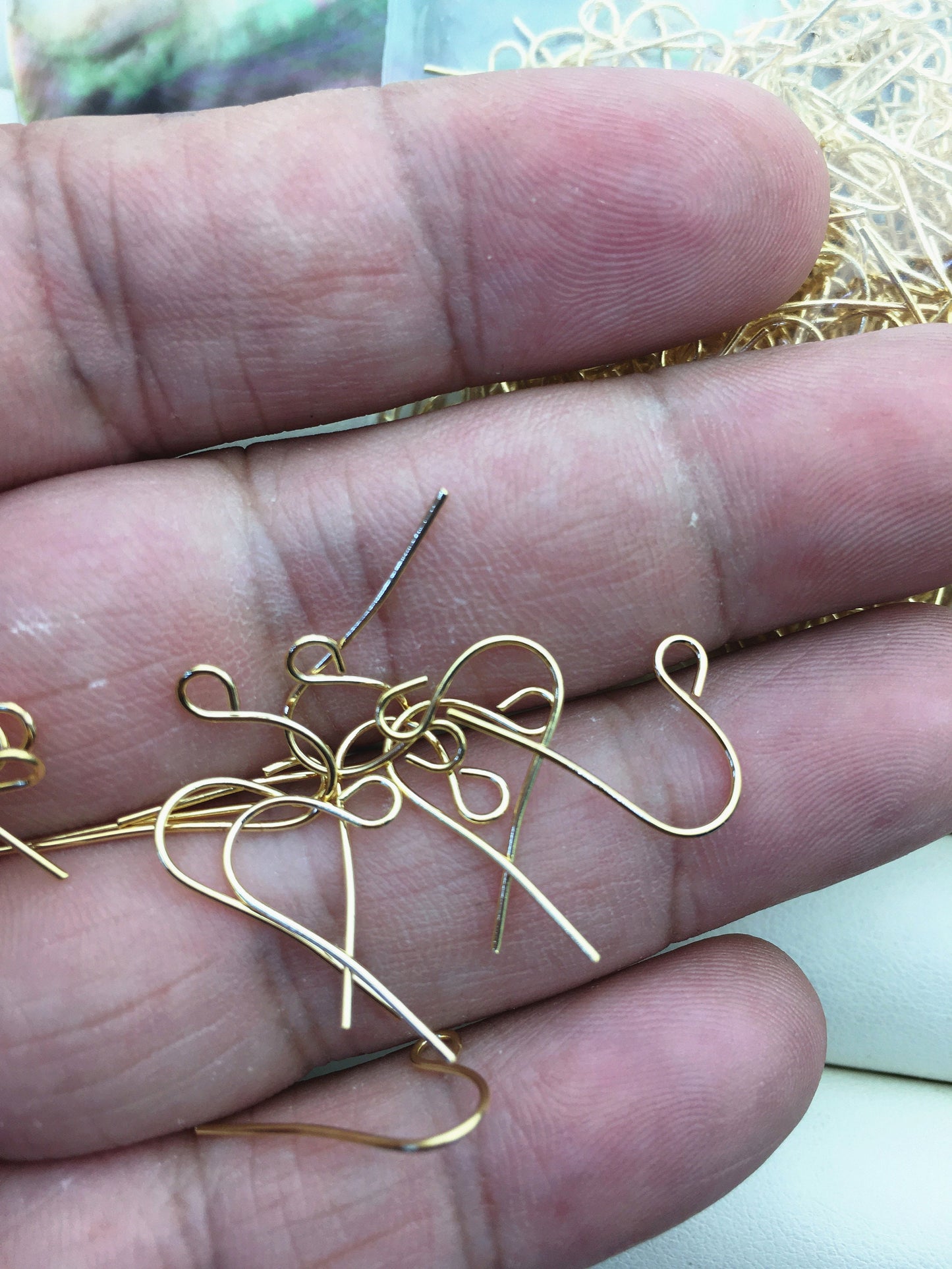 10 pairs 10x19mm Yellow Gold Plated Earrings, AAL-T4