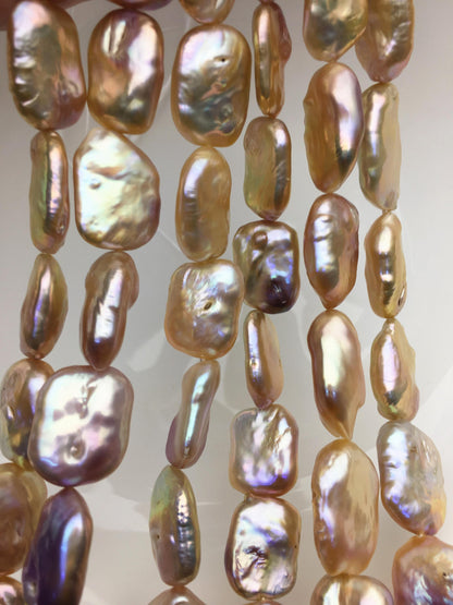 AA+ 15-18mm mix color thick rectangle freshwater pearls,diy bead,flat block pearl bead,ZS-103-32