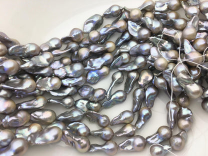 15.5'' AA+ 10-12mm gray flame ball pearl,FL15-2A-5-82
