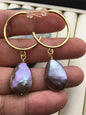 Big Gray Drop Coin freshwater pearl stud earrings,wedding pearl earrings,SE3-131-10